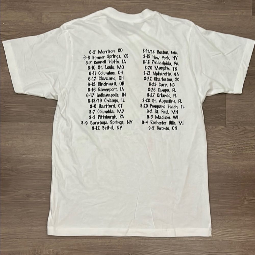 Vintage Summer 2009 OAR Band Tee White Short Sleeve Tee with Logo Graphic Design - Picture 7 of 9